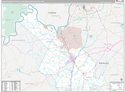 Elizabethtown-Fort Knox Metro Area Wall Map Premium Style 2026